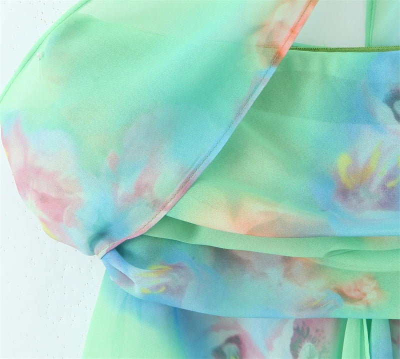 Seraphine Ruffle Low-Waist Set - Green