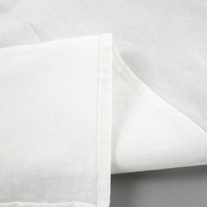 Callina Linen-Cotton Balloon-Sleeve V-Neck Set - White