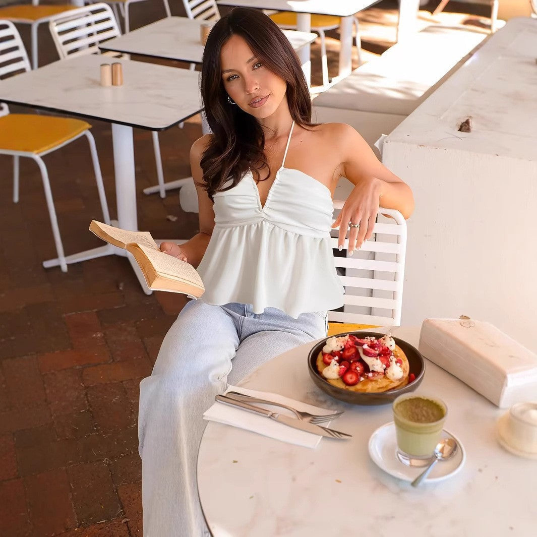 Evora Minimalist Cami Top - White