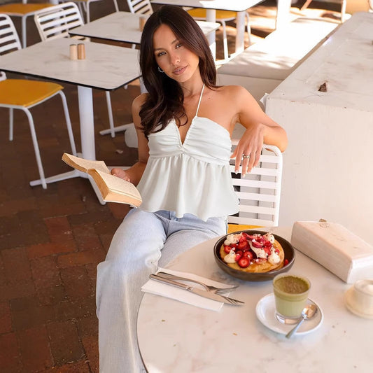 Evora Minimalist Cami Top - White