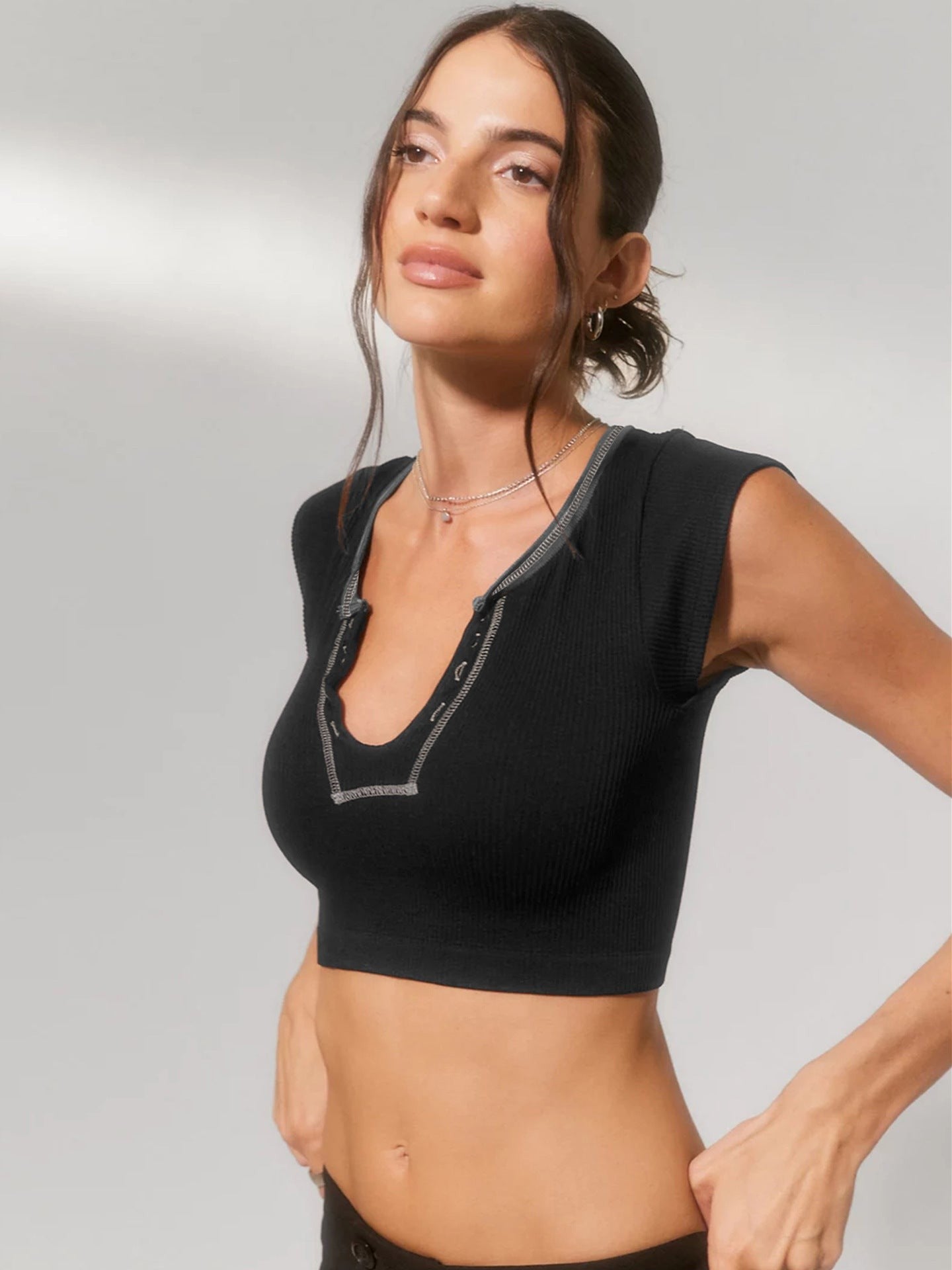 Lyra Ribbed Knit Fitted Tank