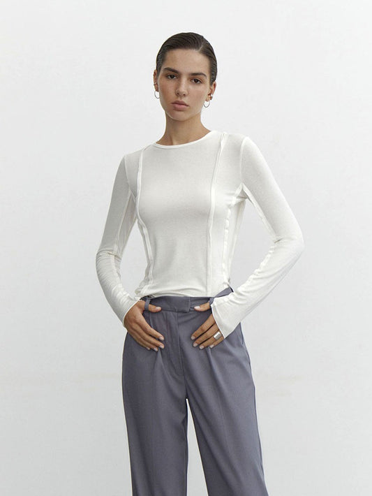 Marcelline Waist-Detail Long Sleeve Top