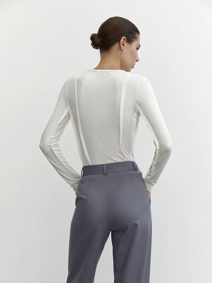 Marcelline Waist-Detail Long Sleeve Top