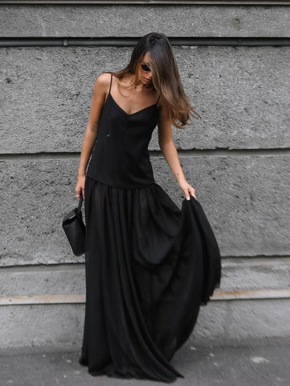 Sorella Draped V-Neck Slip Dress